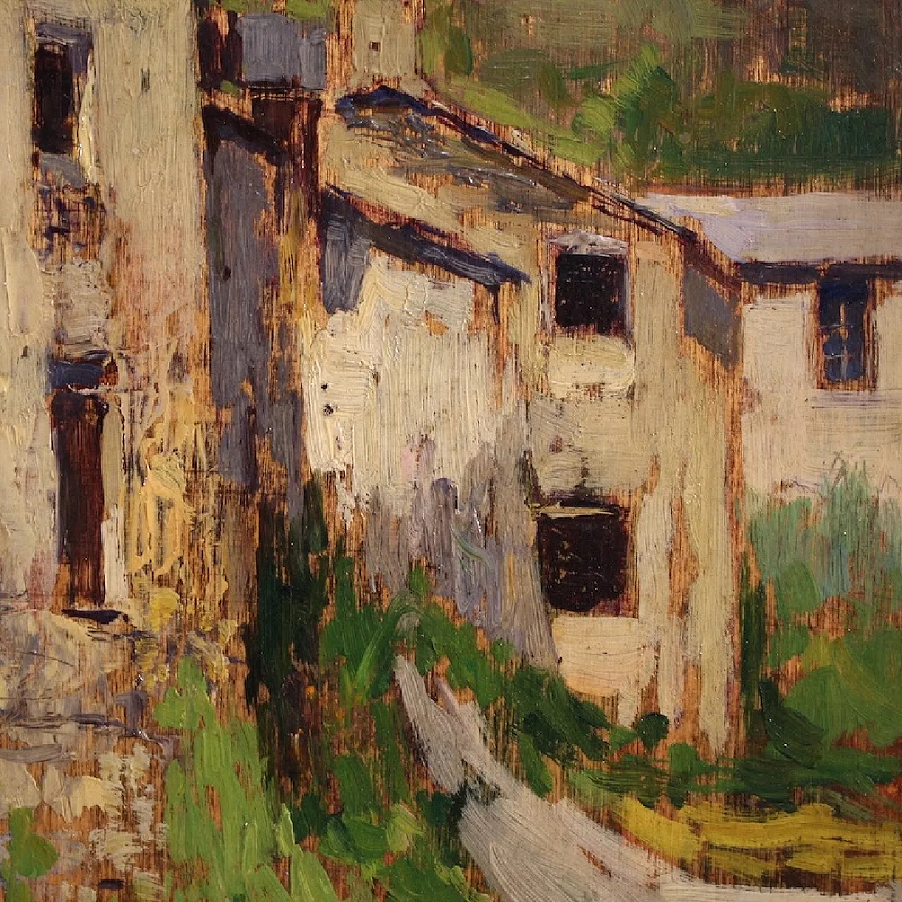 Landscape with houses, oil painting on canvas, 20th century 11