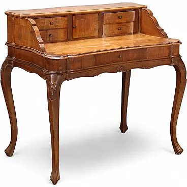 Baroque style writing desk in walnut, 20th century