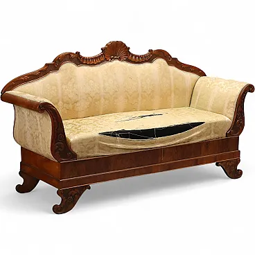 Boat sofa in walnut, 19th century