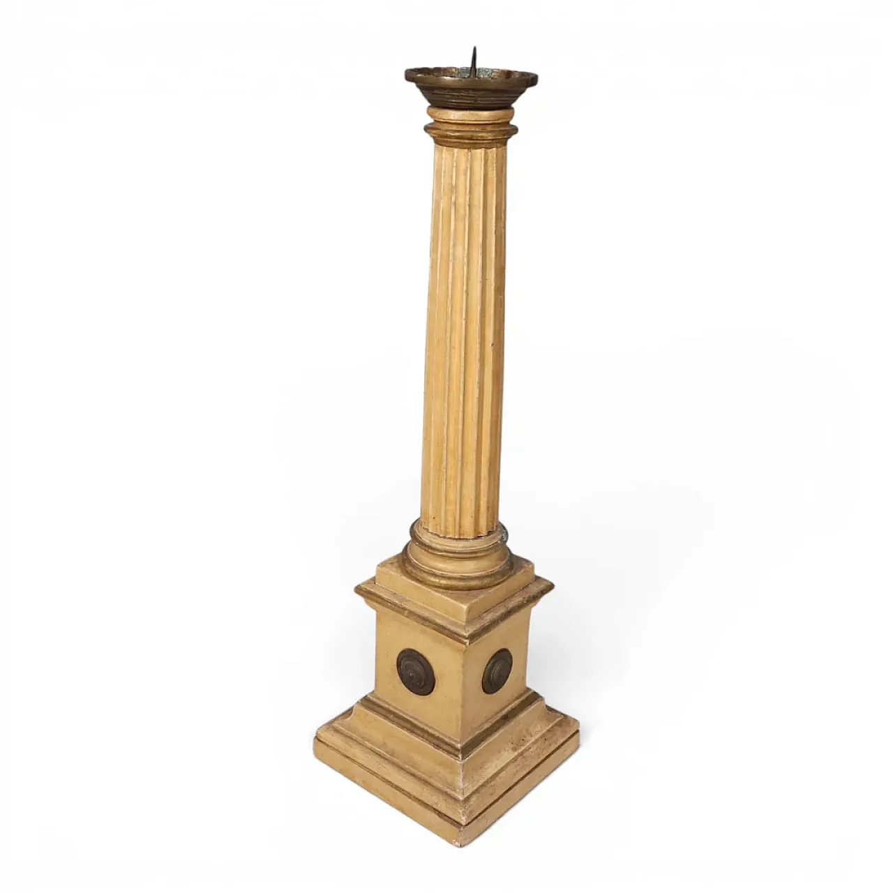 Candeliere scultoreo in legno per chiesa, '800 1