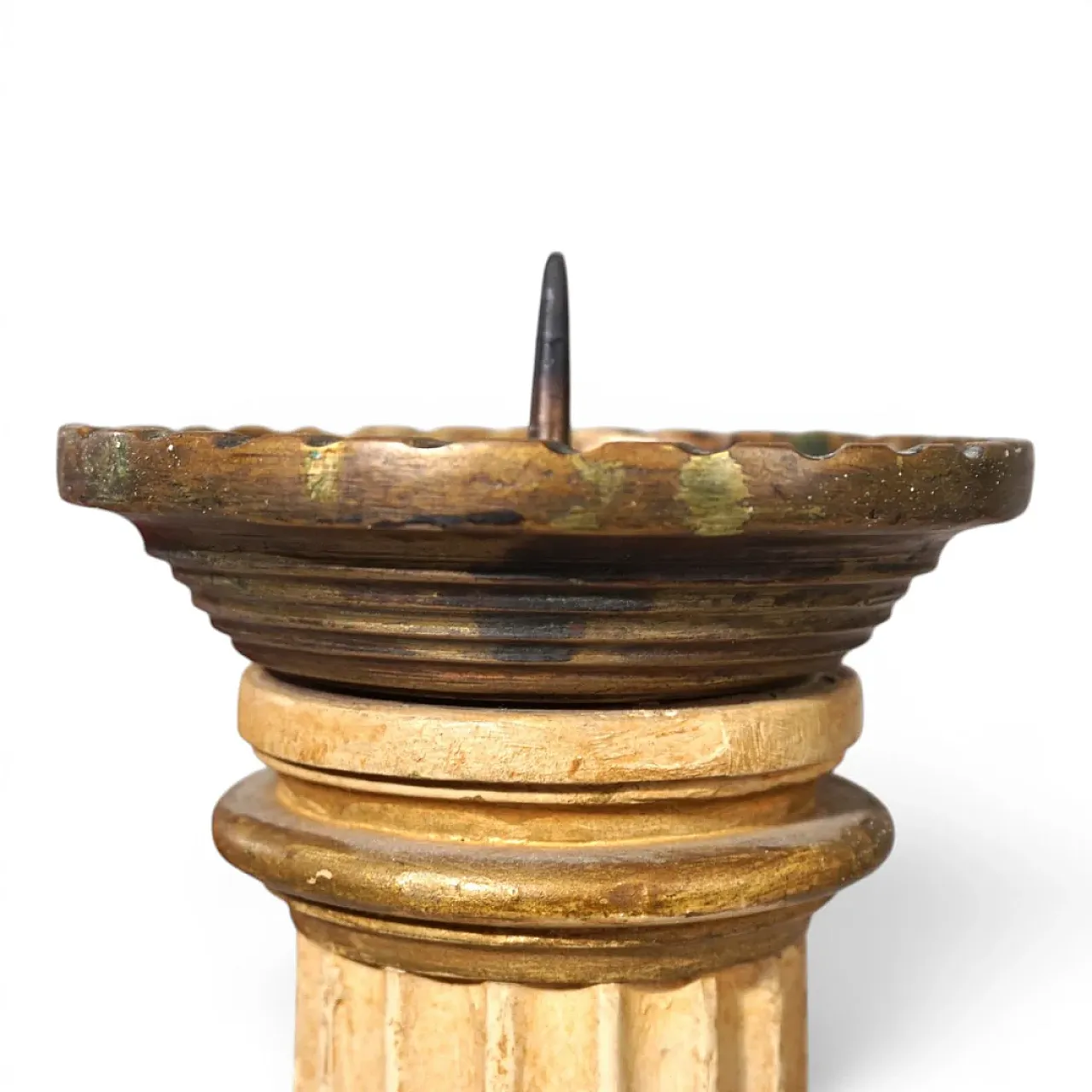 Candeliere scultoreo in legno per chiesa, '800 2