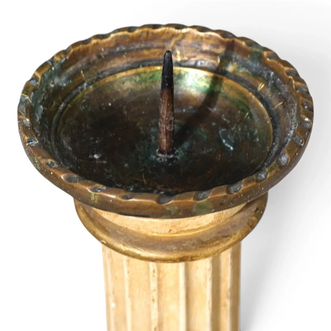 Candeliere scultoreo in legno per chiesa, '800 6