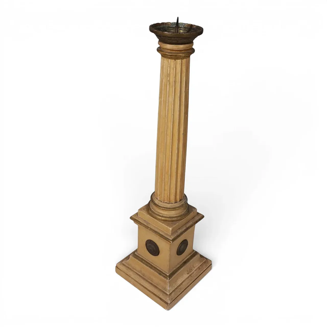 Candeliere scultoreo in legno per chiesa, '800 7