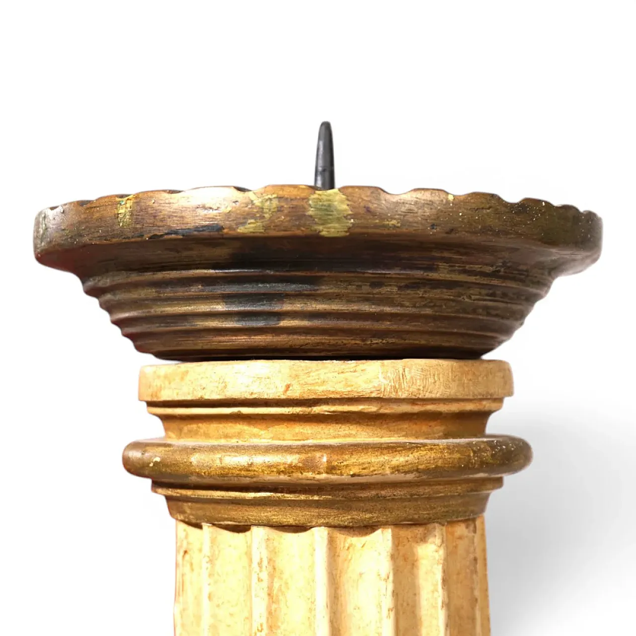 Candeliere scultoreo in legno per chiesa, '800 10
