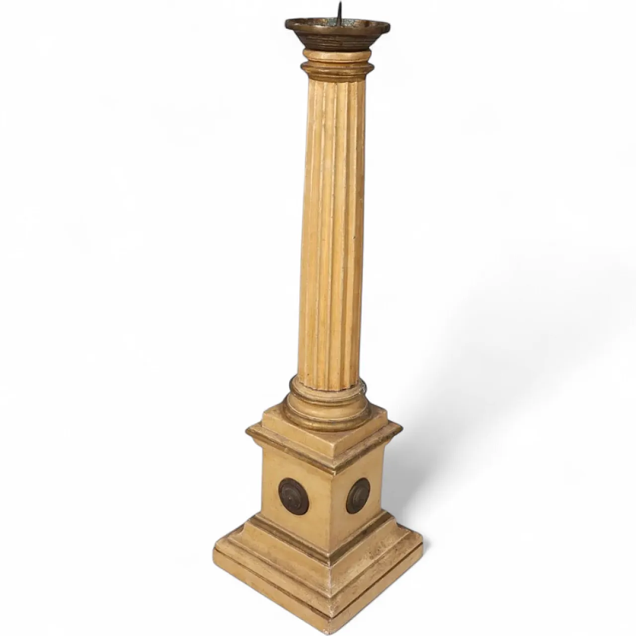 Candeliere scultoreo in legno per chiesa, '800 12