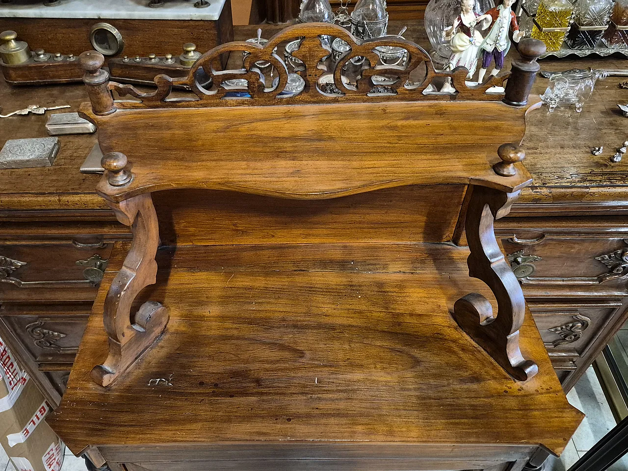 Umbertine display cabinet in walnut wood, late 19th century 6