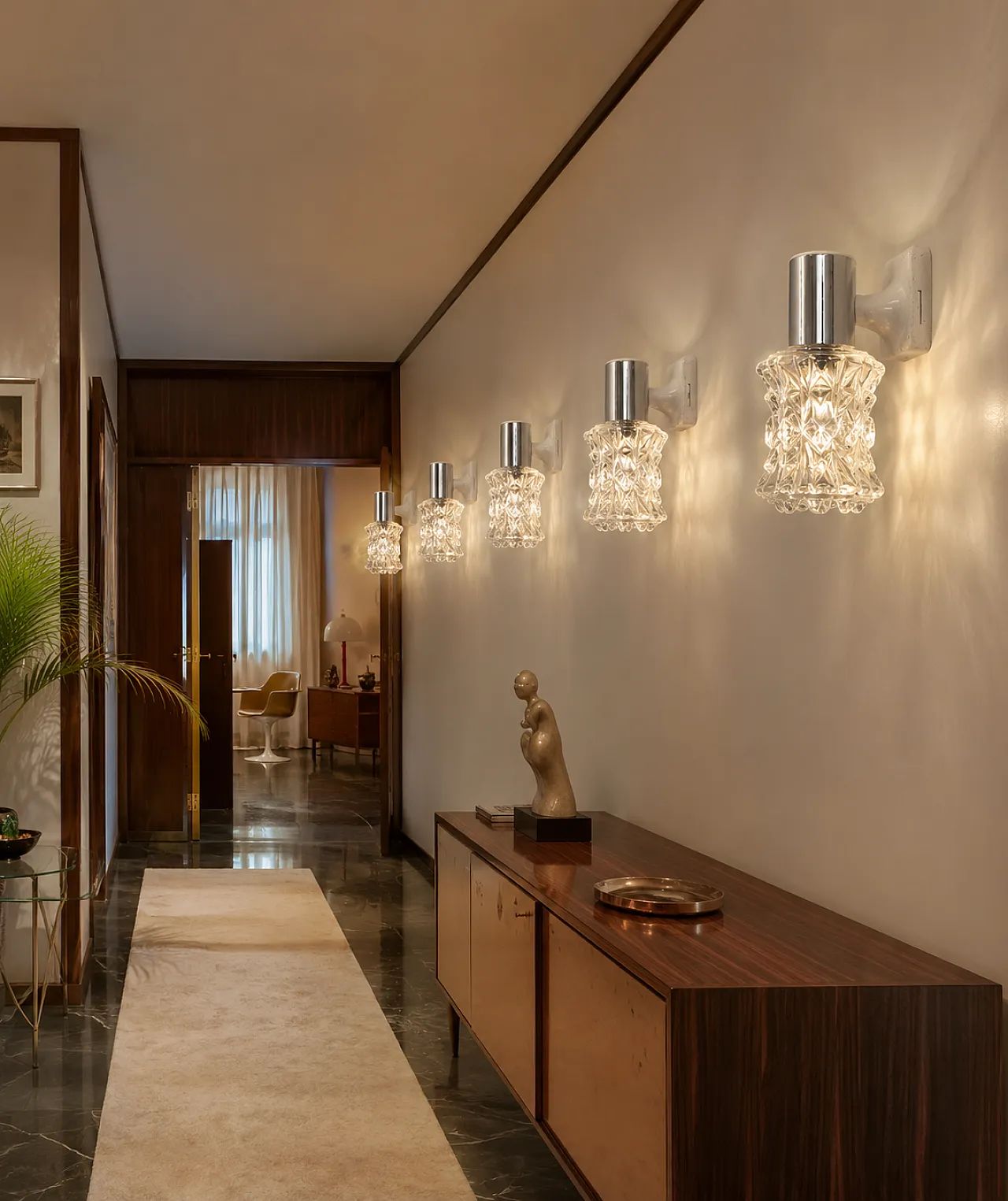 5 wall lights by Targetti Sankey, 1960s 1