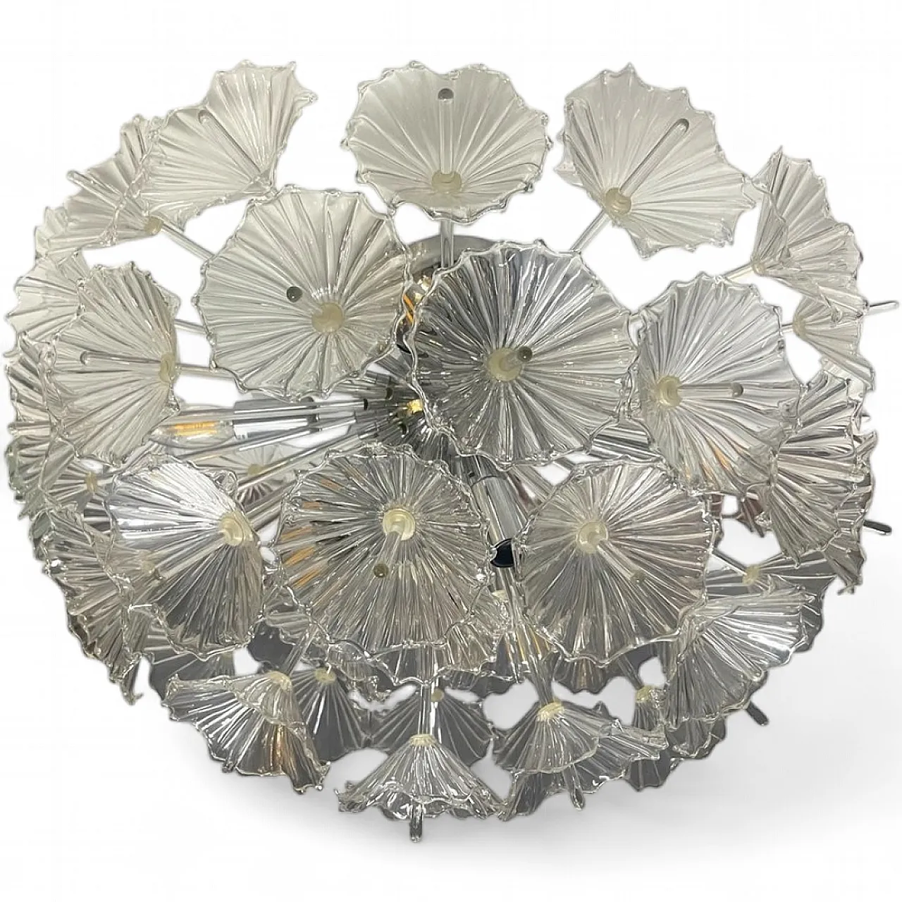Murano glass floral recessed lamp by Contemporanea Srl, Italy, 1990s 12