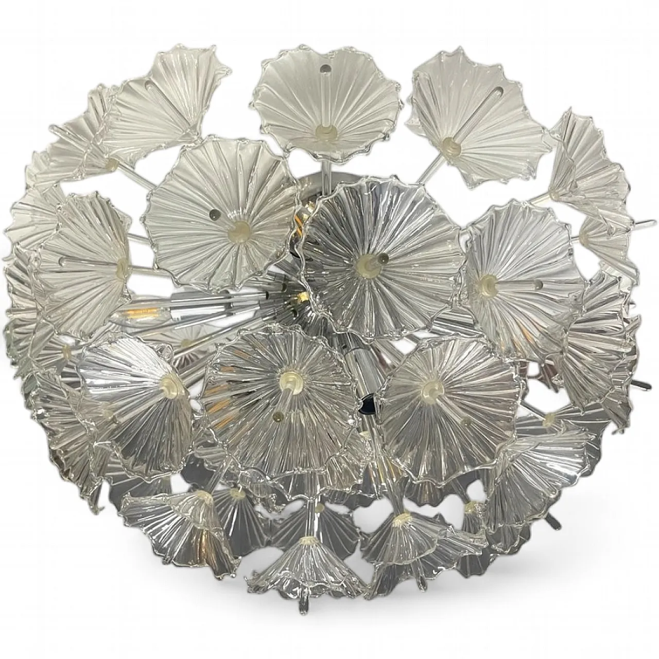 Murano glass floral recessed lamp by Contemporanea Srl, Italy, 1990s 13