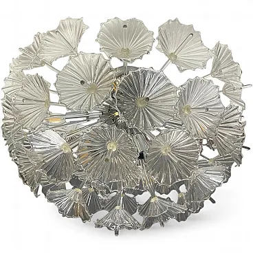 Murano glass floral recessed lamp by Contemporanea Srl, Italy, 1990s