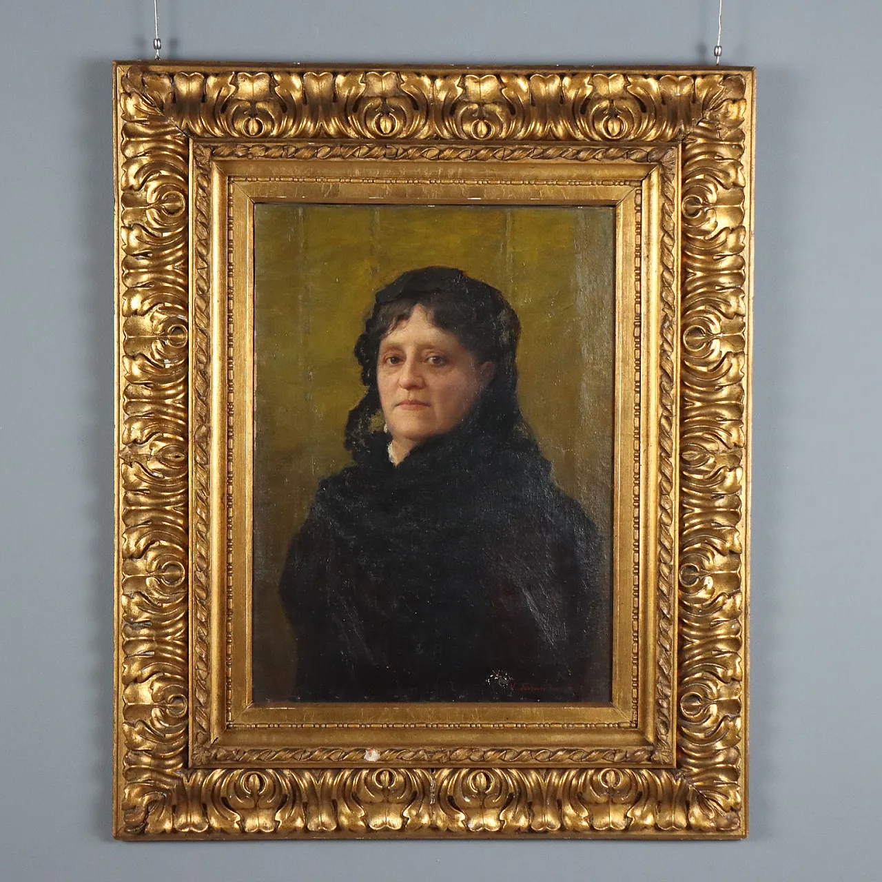 Painting by Vittorio Tessari, oil on canvas, 19th century 1