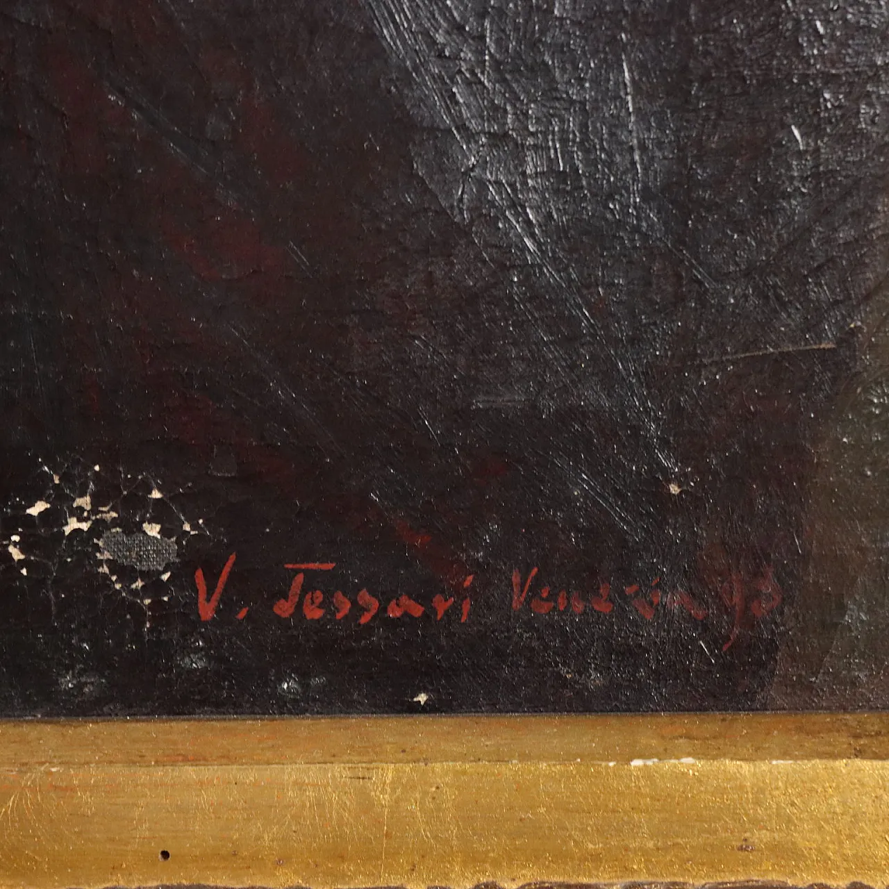 Painting by Vittorio Tessari, oil on canvas, 19th century 7