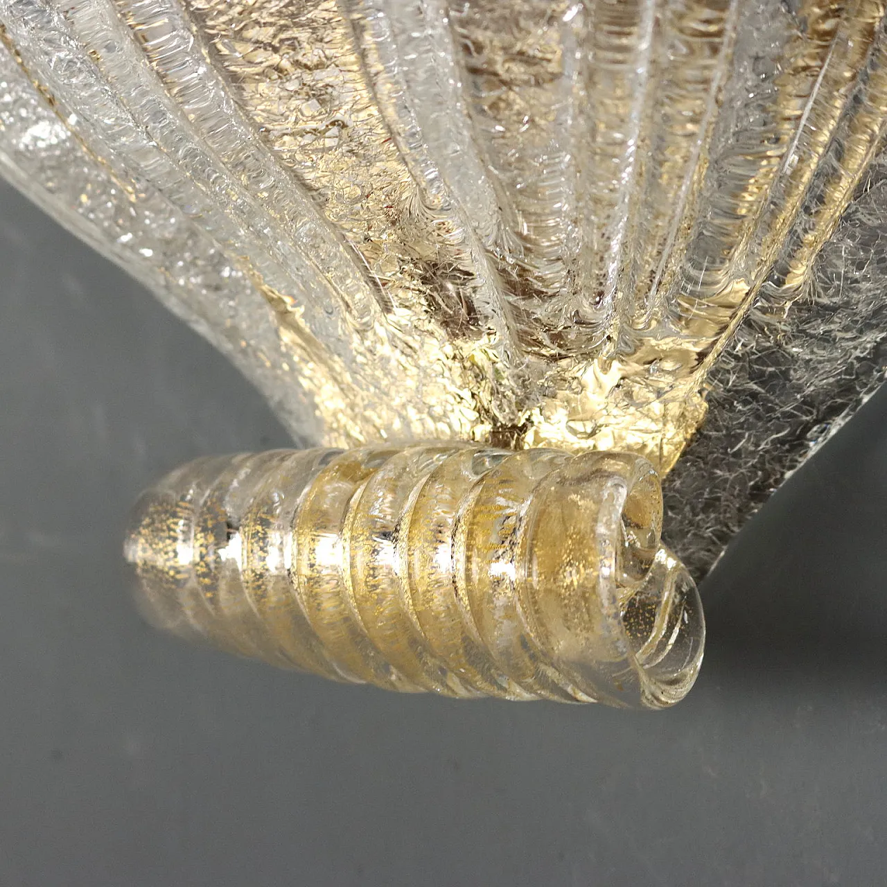 Shell shaped applique in Murano glass, 20th century 8