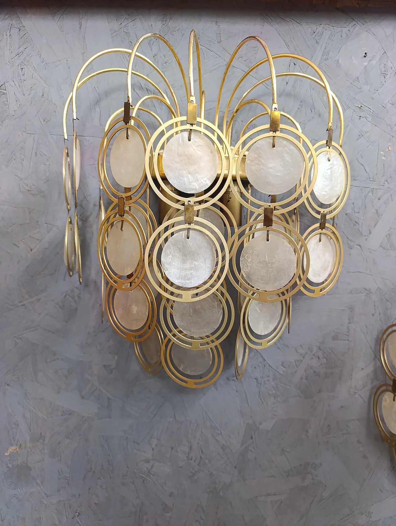 6 applique Verner Panton in ottone e madreperla, anni '70 2