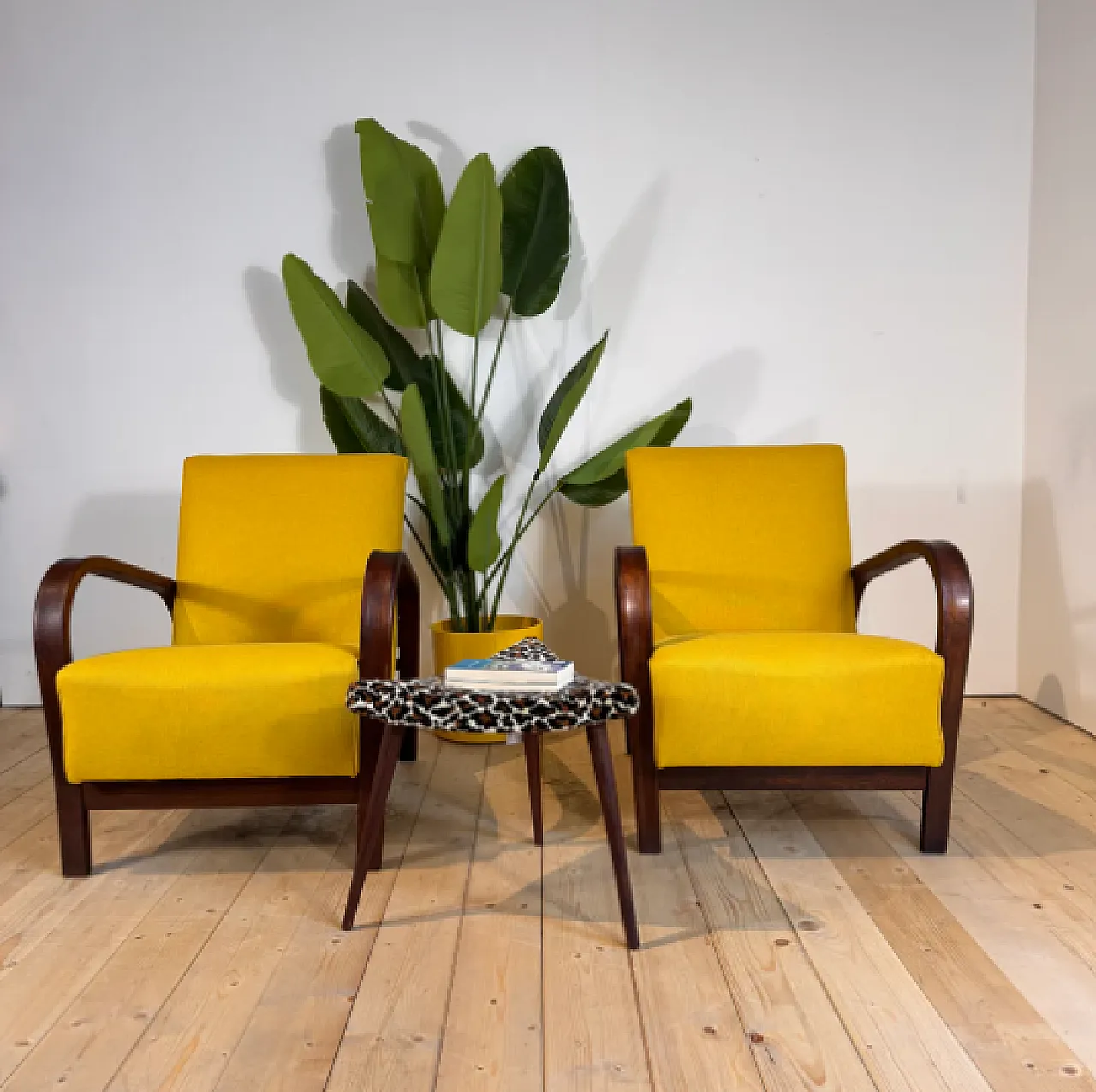 Pair of mid-century teak armchairs, 1960s 1