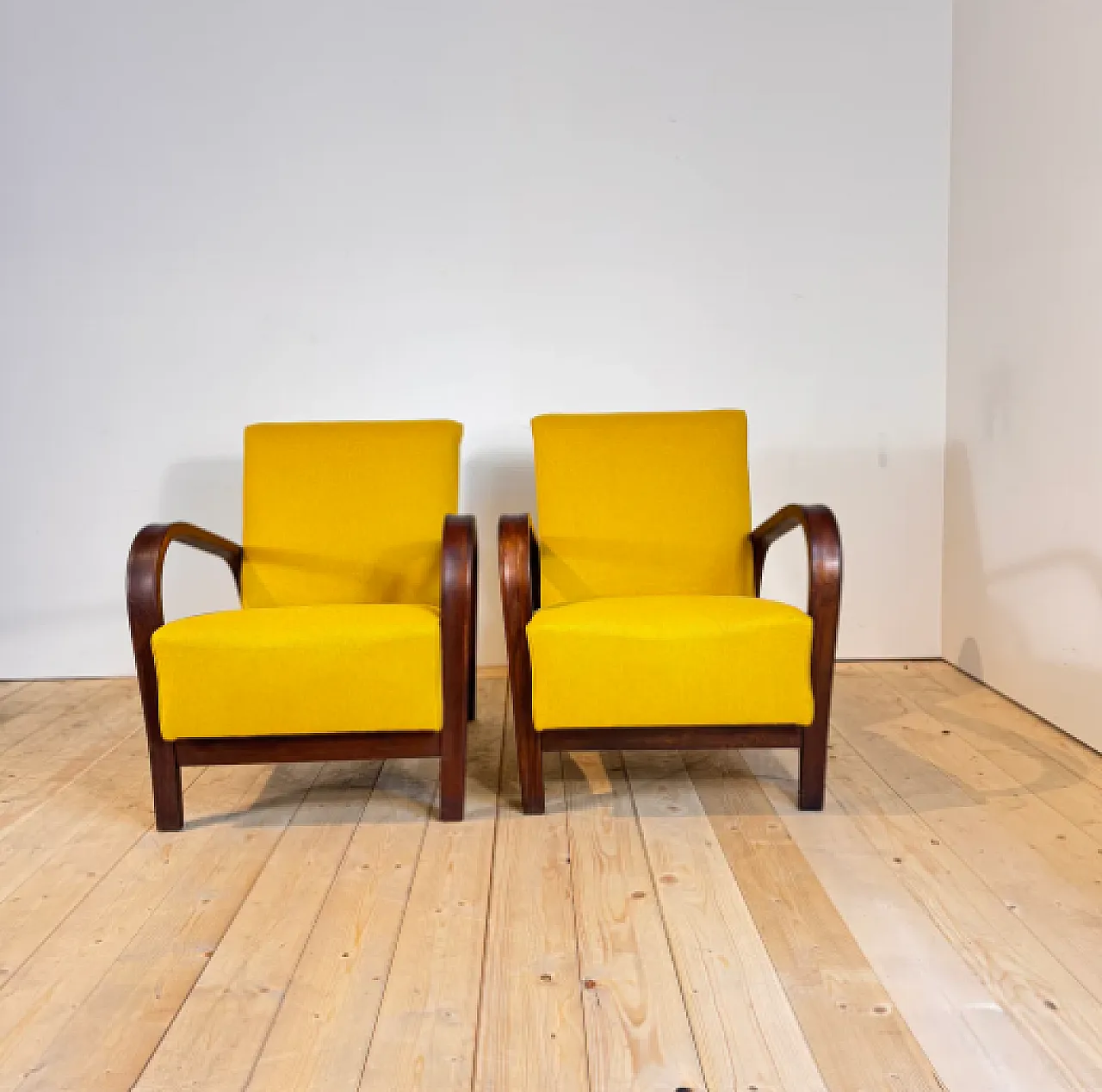Pair of mid-century teak armchairs, 1960s 3