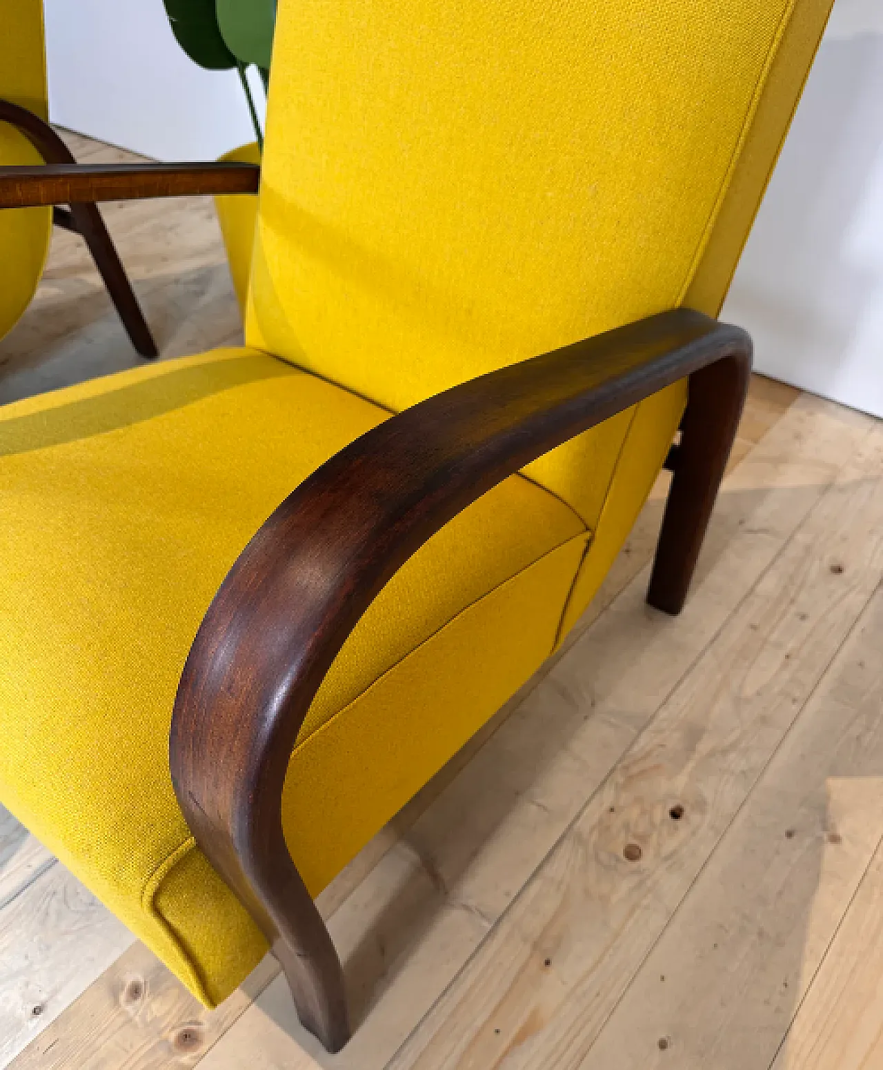 Pair of mid-century teak armchairs, 1960s 4