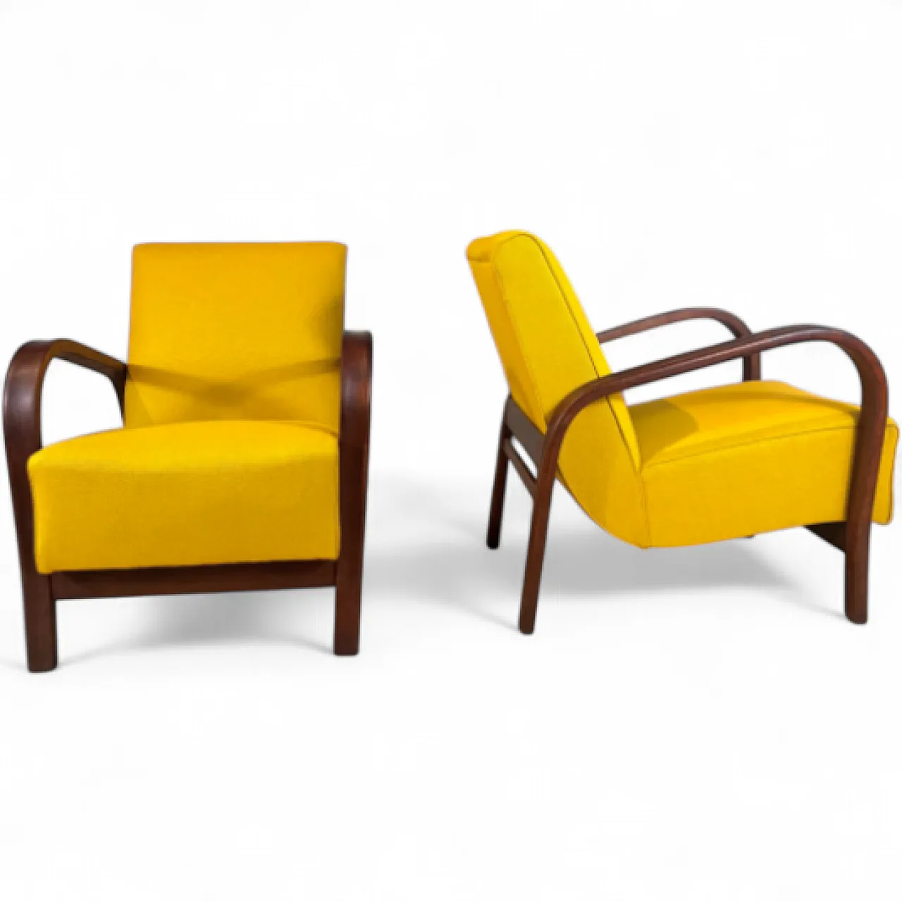 Pair of mid-century teak armchairs, 1960s 5