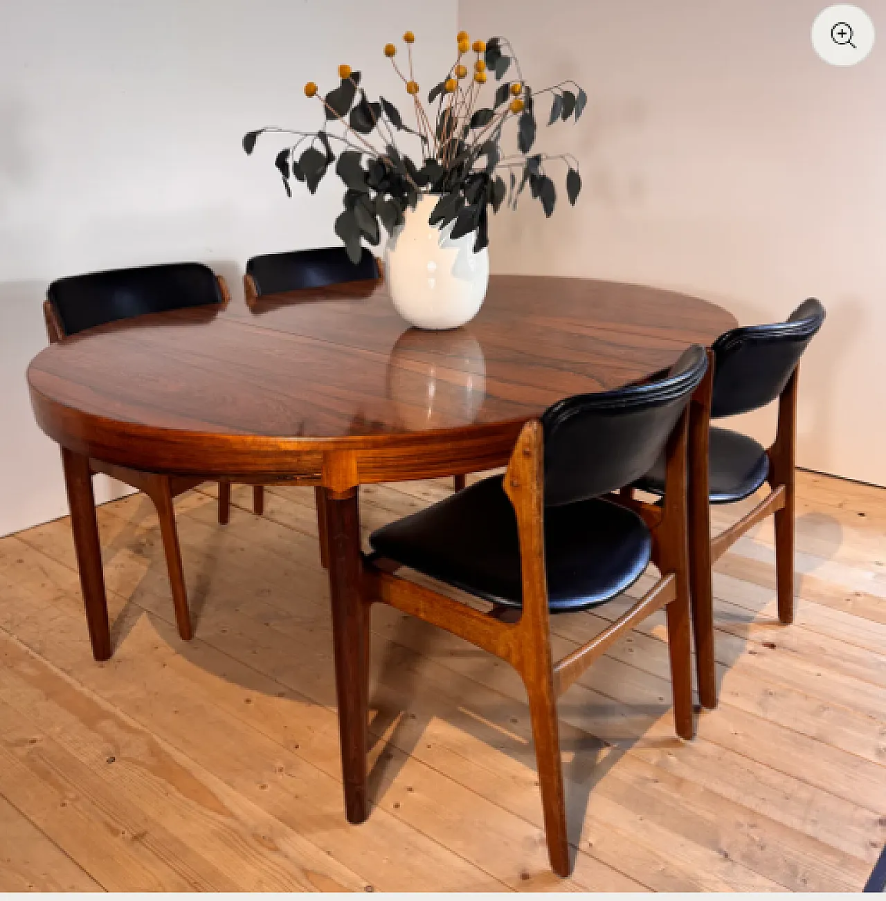 Randers Møbelfabrik round rosewood dining table, 1960s 3