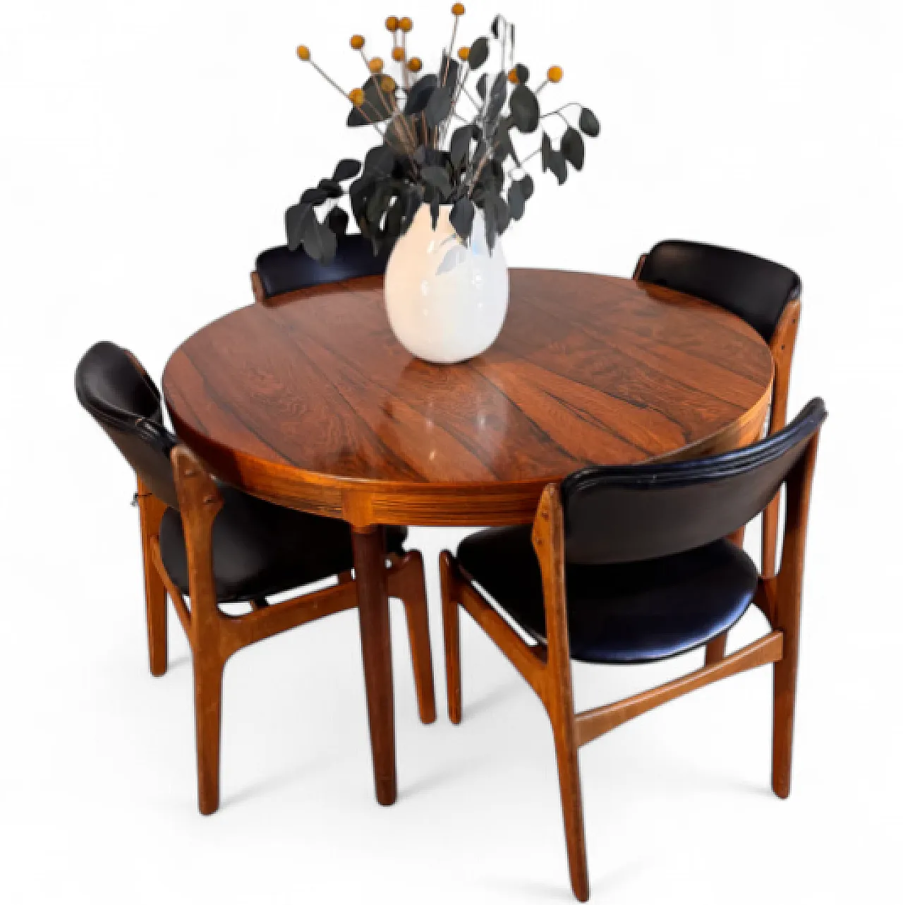 Randers Møbelfabrik round rosewood dining table, 1960s 4