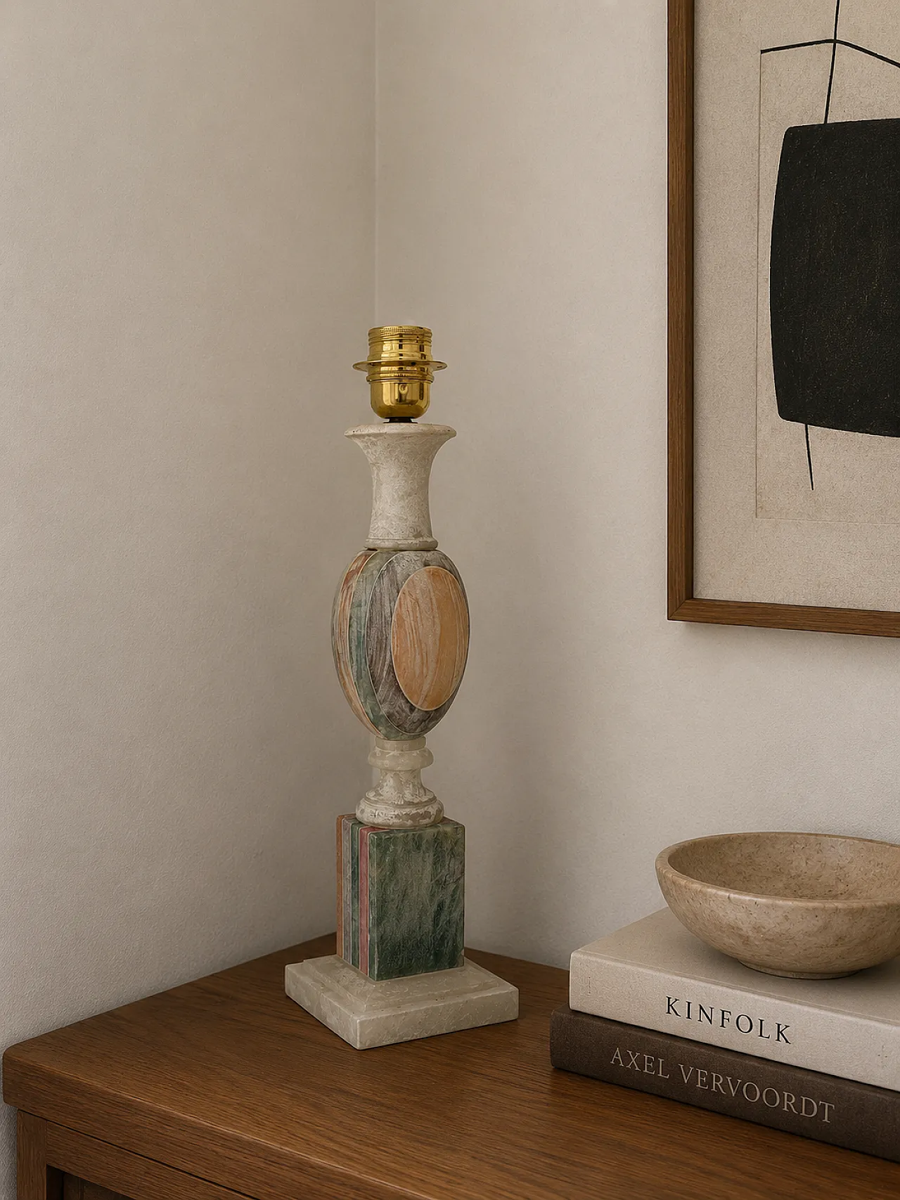 Lampada da tavolo in alabastro di Volterra, anni '60 5