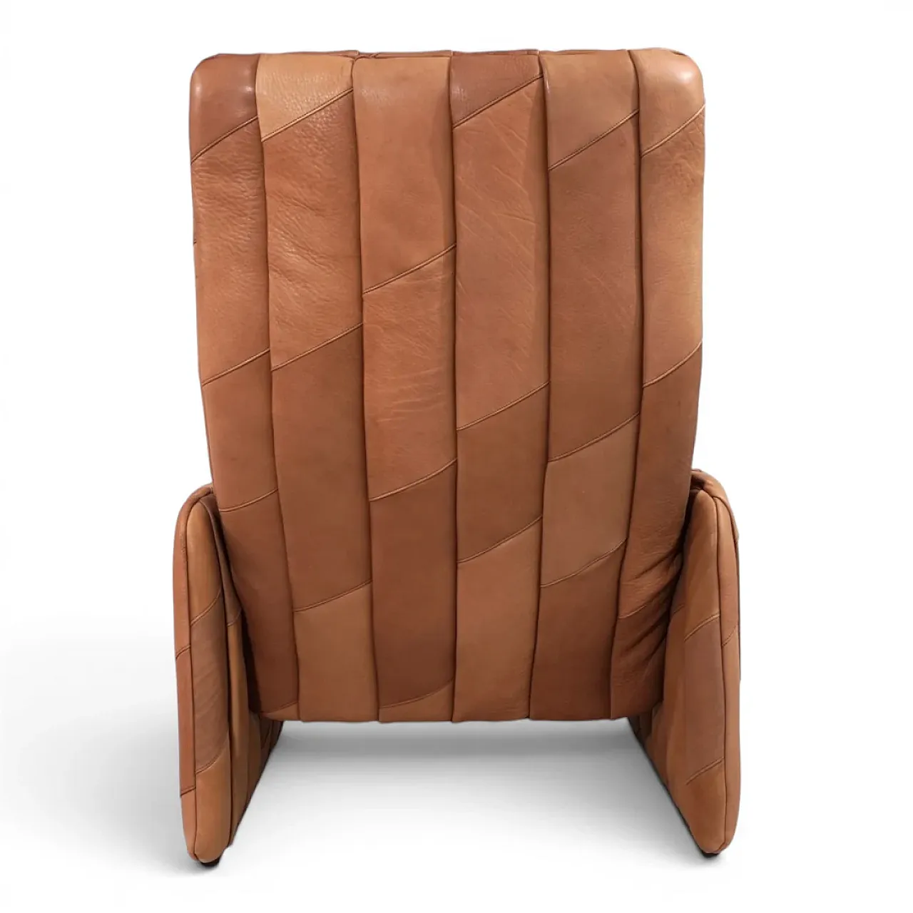 Sedia patchwork in pelle di bufalo De Sede Ds 50 con pouf, anni '70 5