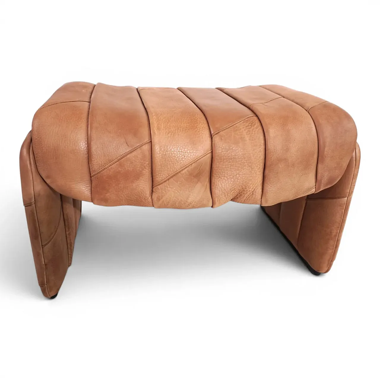 Sedia patchwork in pelle di bufalo De Sede Ds 50 con pouf, anni '70 11