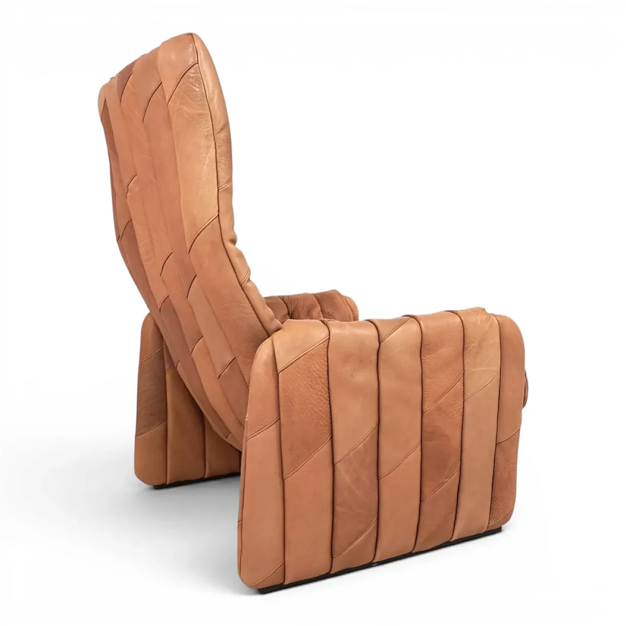 Sedia patchwork in pelle di bufalo De Sede Ds 50 con pouf, anni '70 12