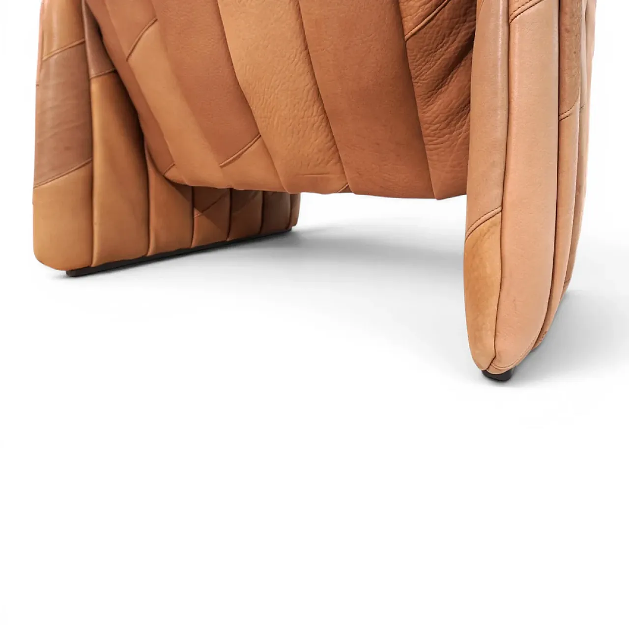 Sedia patchwork in pelle di bufalo De Sede Ds 50 con pouf, anni '70 16