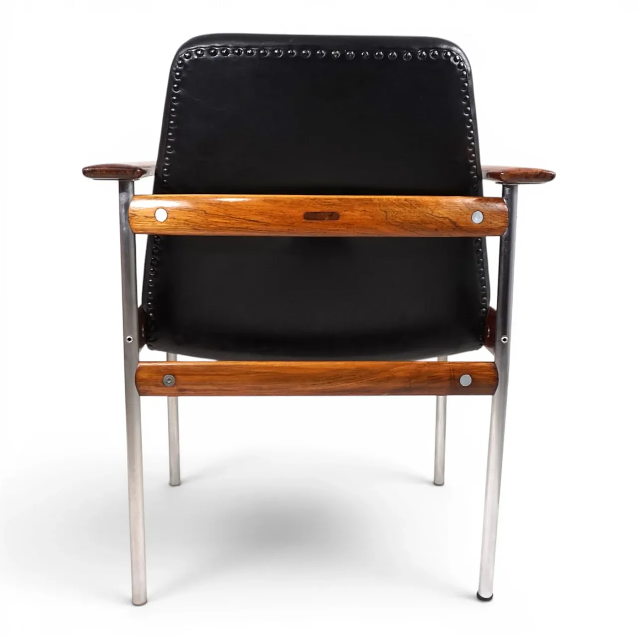 Poltrona in pelle di Sven Ivar Dysthe per Dokka Møbler, anni '60 6