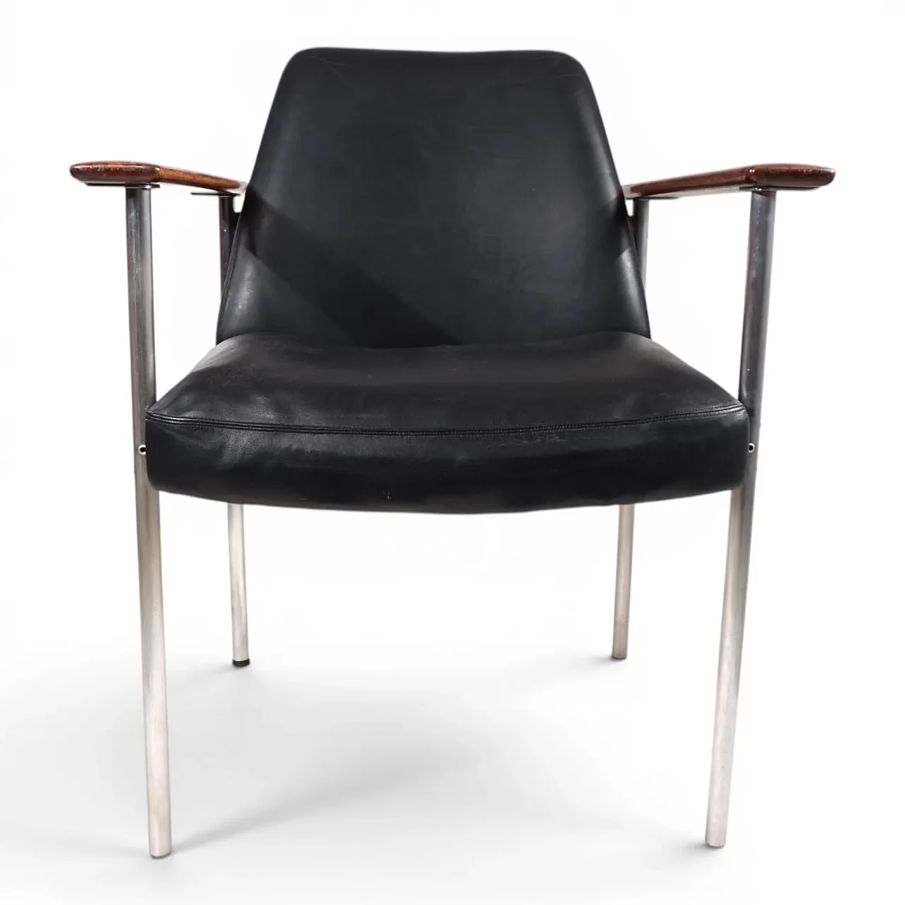 Poltrona in pelle di Sven Ivar Dysthe per Dokka Møbler, anni '60 10