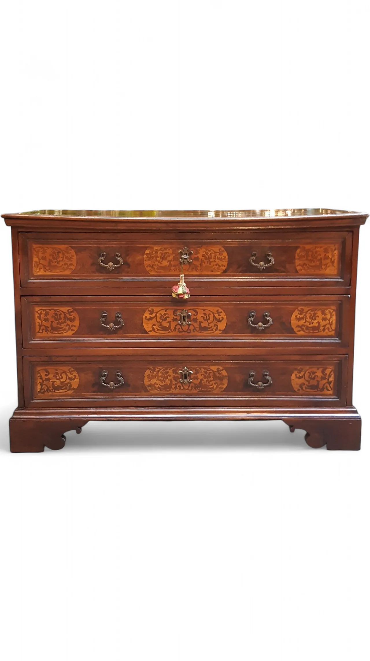 Canterano in legno di noce intarsiato, '600 13
