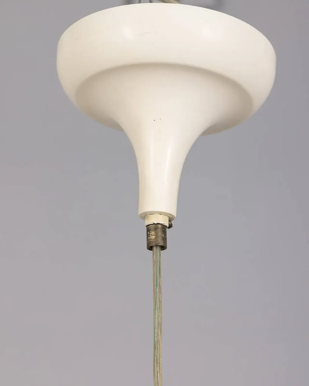 Lampadario con lampadina in vetro decorata, anni '80 6