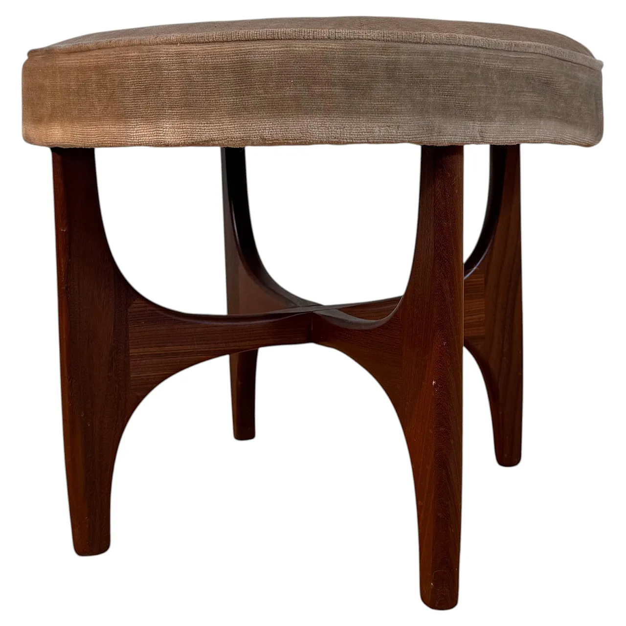 G Plan pouf in teak and fabric, 1960s 1