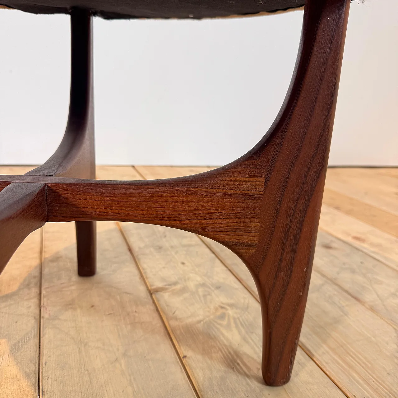 G Plan pouf in teak and fabric, 1960s 4