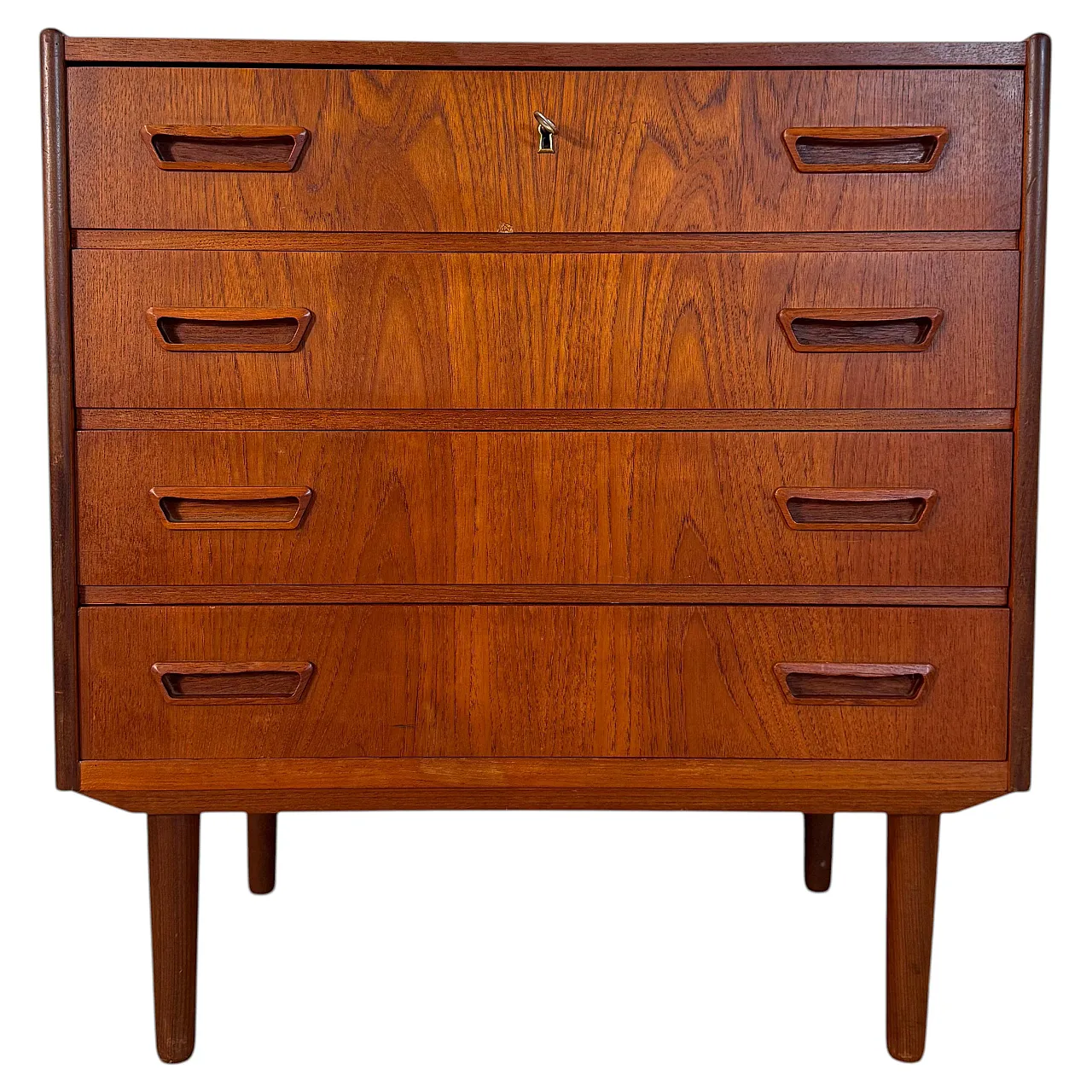 Danish Scandinavian modern teak chest of drawers, 1960s 1