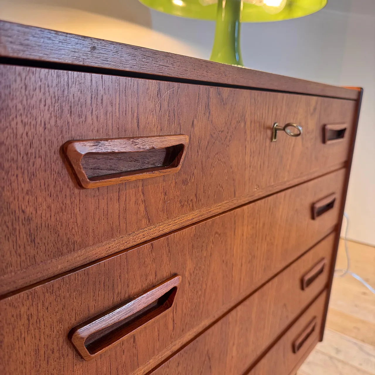 Danish Scandinavian modern teak chest of drawers, 1960s 5