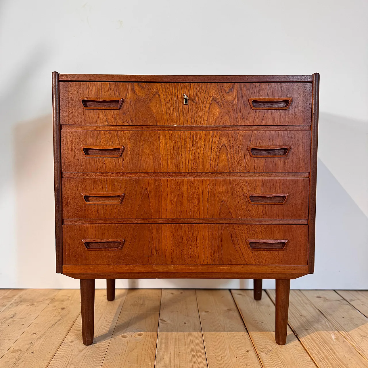 Danish Scandinavian modern teak chest of drawers, 1960s 7