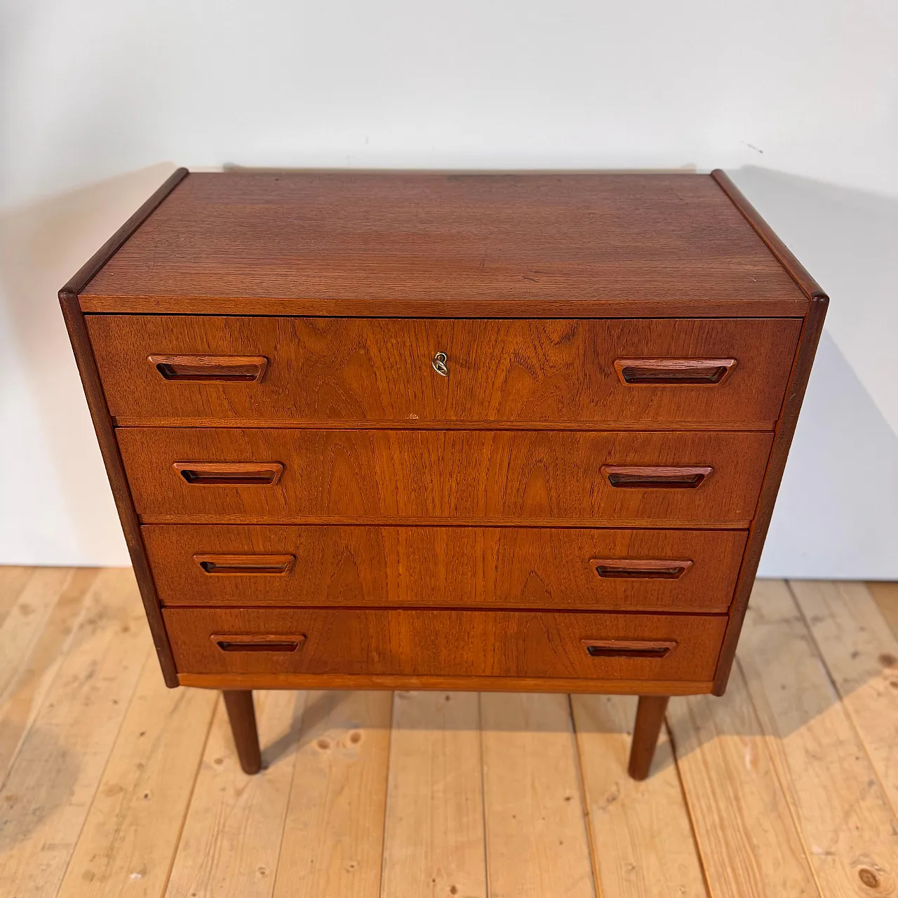 Danish Scandinavian modern teak chest of drawers, 1960s 8