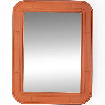 Specchio da parete arancione di Carrara Matta, anni '70