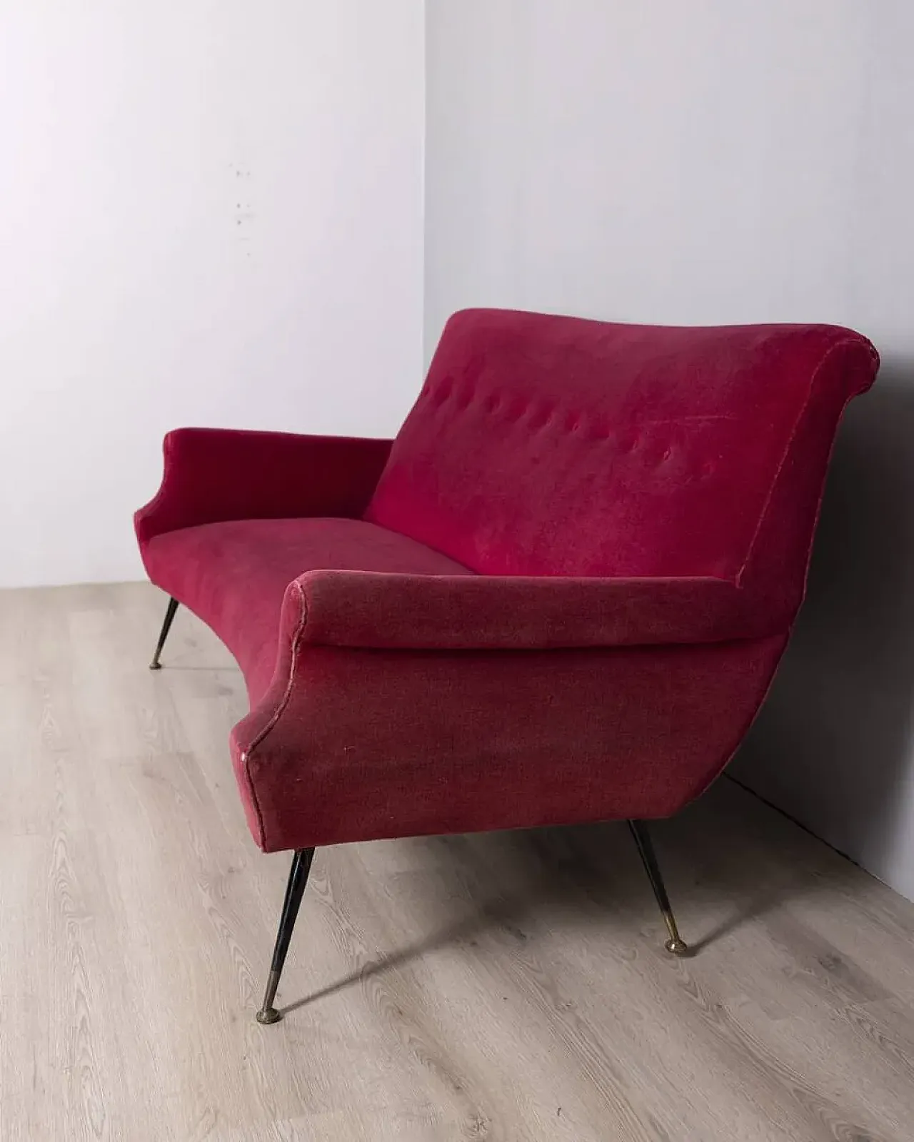 Red velvet sofa, 1950s 7