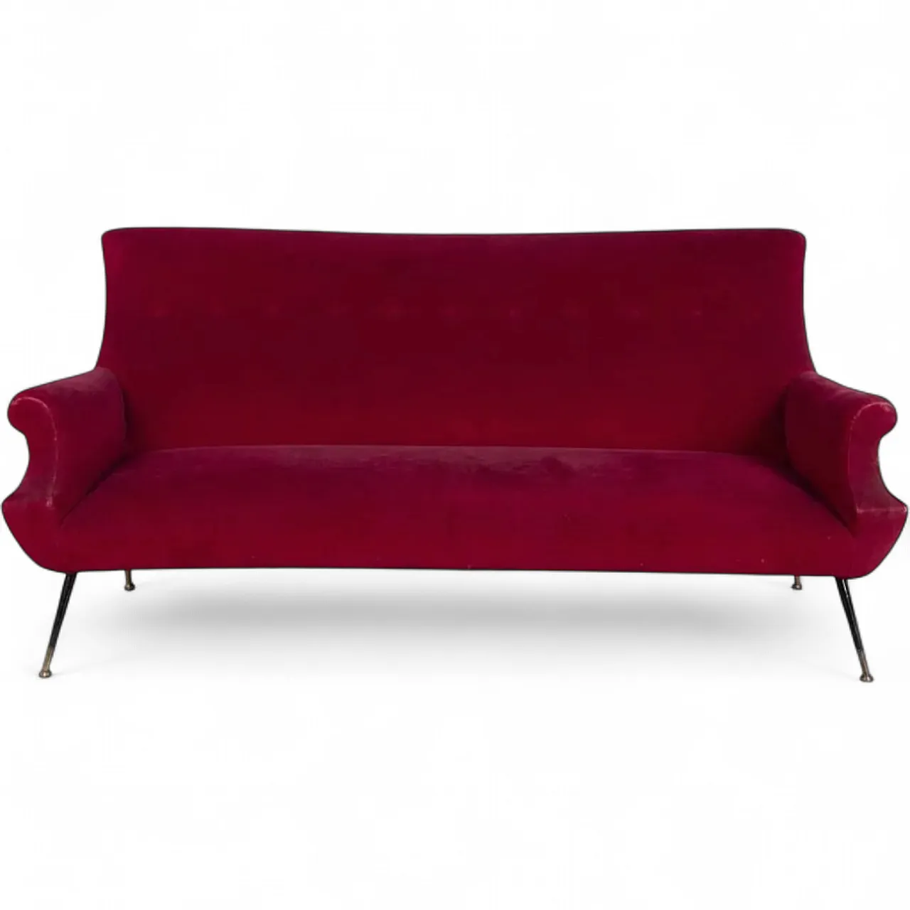Red velvet sofa, 1950s 13