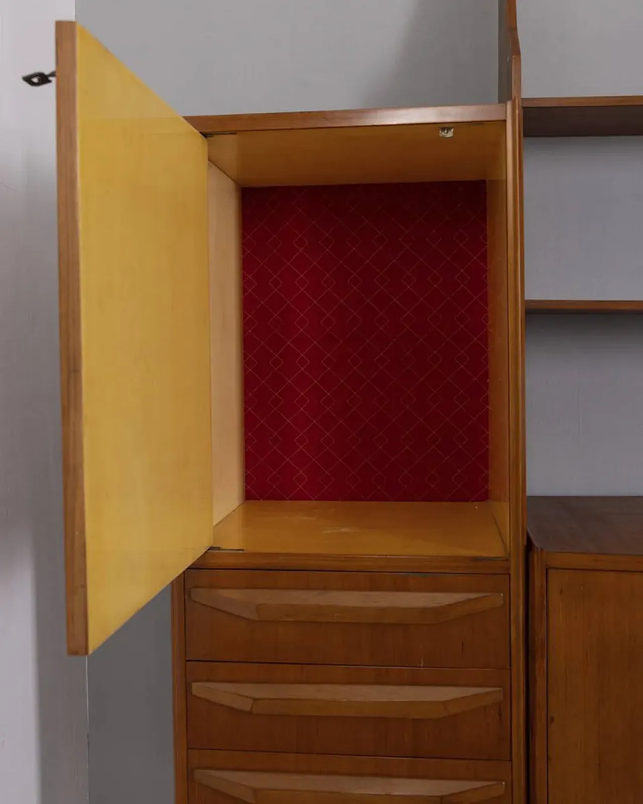 Teak sideboard with wall-mounted system, 1960s 21