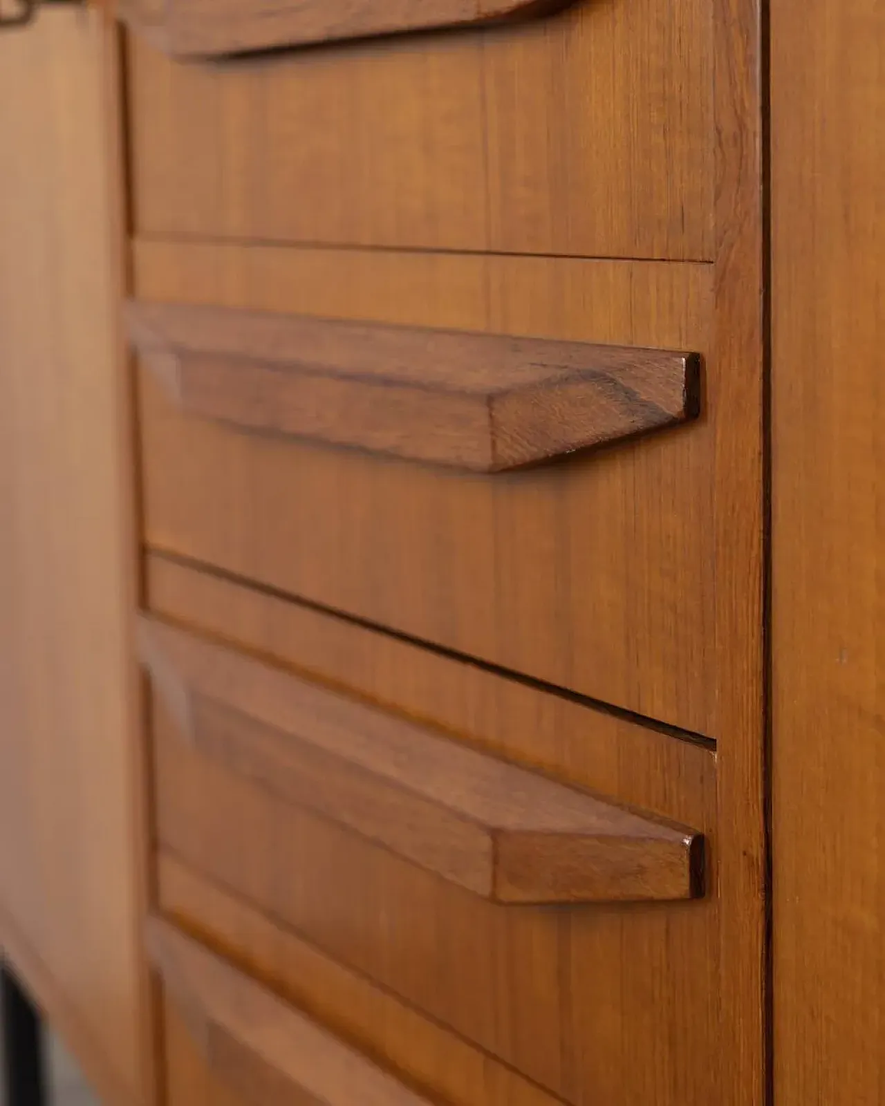 Teak sideboard with wall-mounted system, 1960s 45