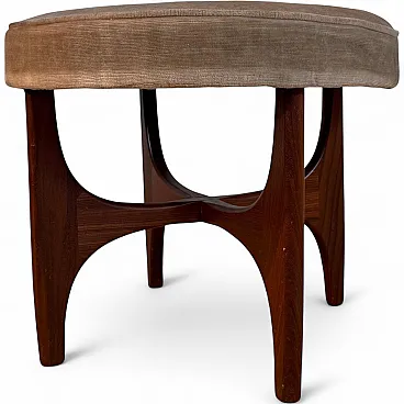 G Plan pouf in teak and fabric, 1960s