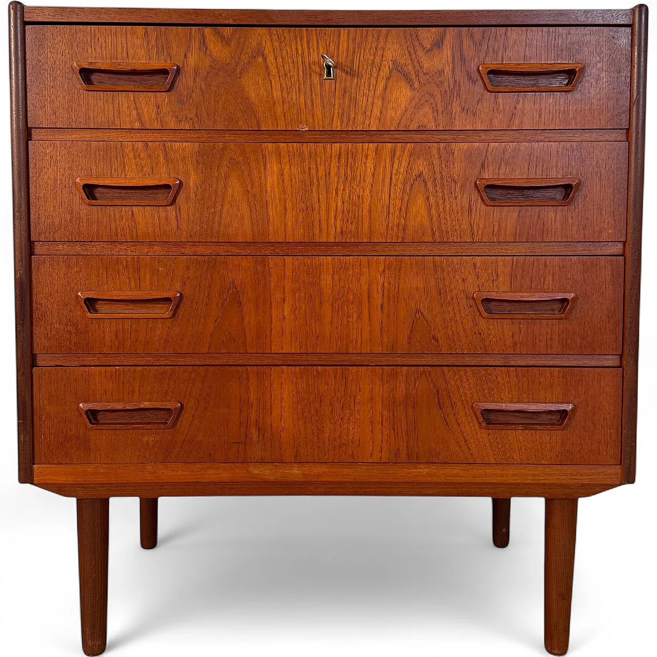 Danish Scandinavian modern teak chest of drawers, 1960s 12