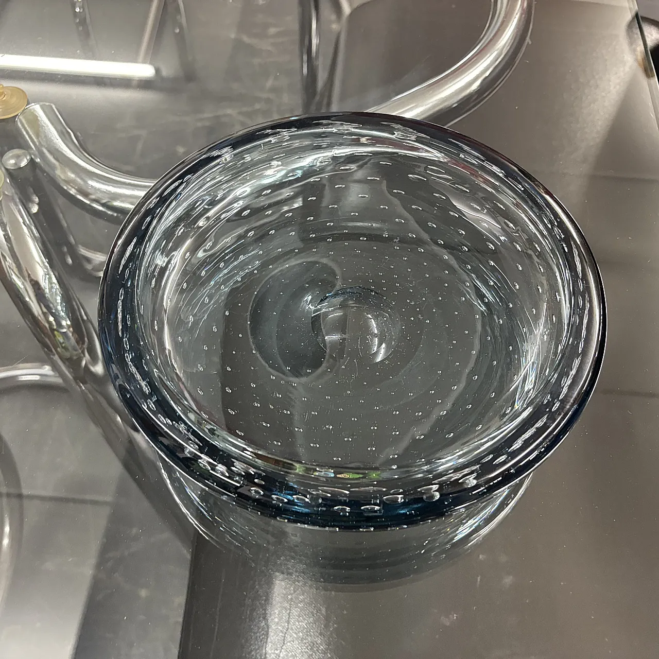 Pocket emptying centerpiece in Murano glass with bubbles, 1960s 1