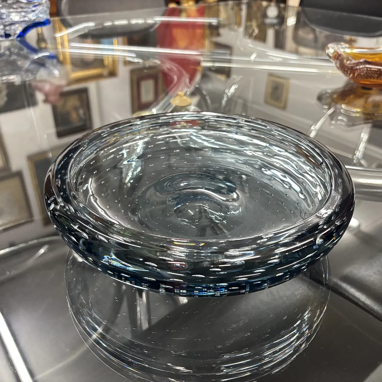 Pocket emptying centerpiece in Murano glass with bubbles, 1960s 2