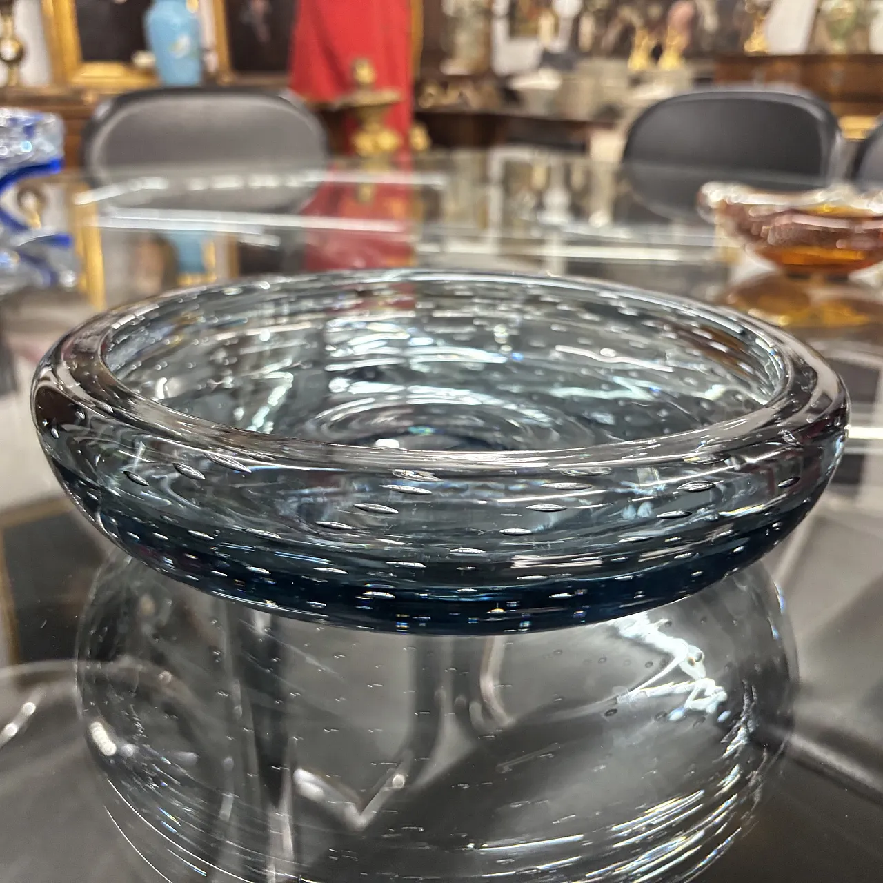 Pocket emptying centerpiece in Murano glass with bubbles, 1960s 3