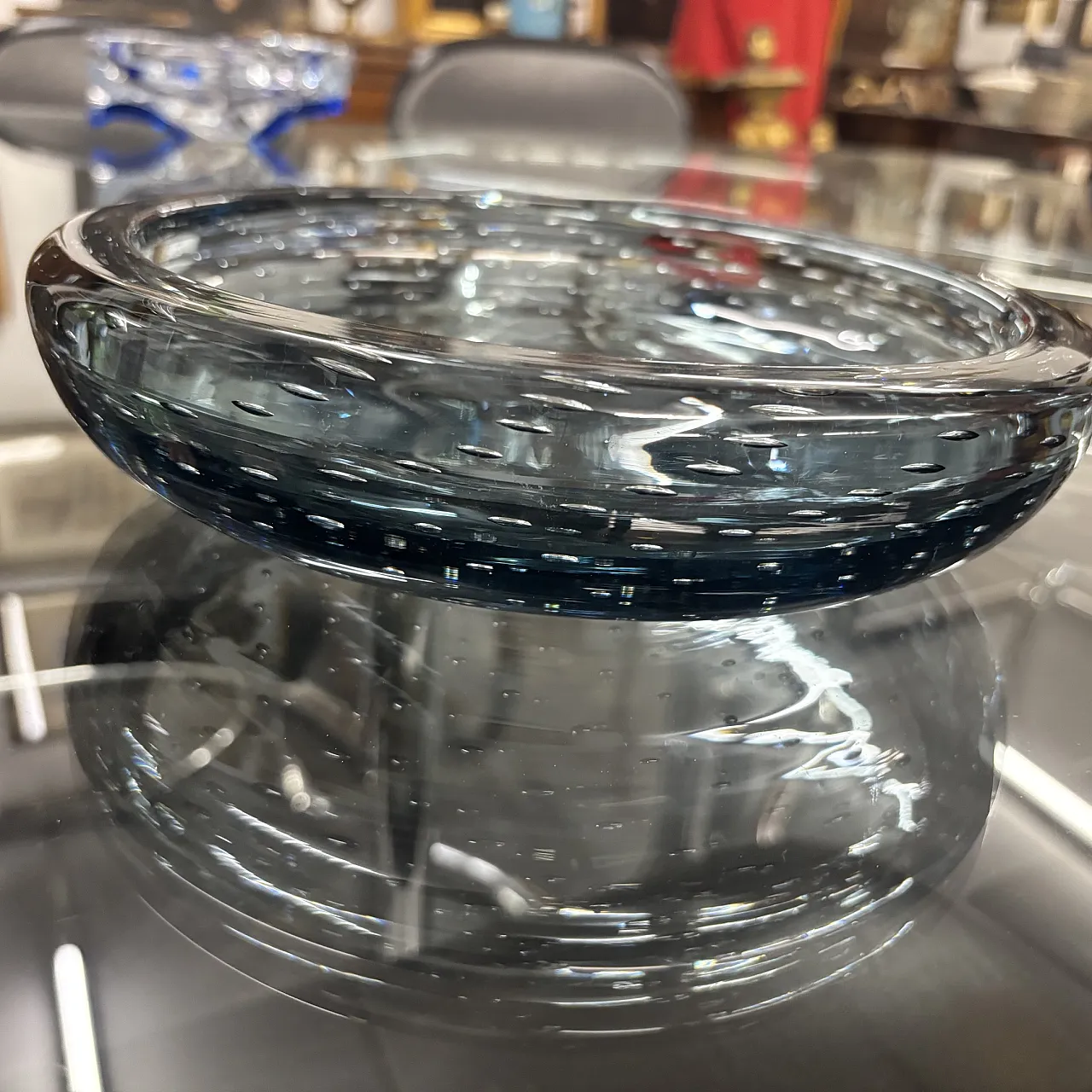 Pocket emptying centerpiece in Murano glass with bubbles, 1960s 7